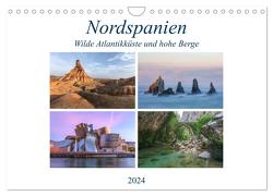 Nordspanien, wilde Atlantikküste und hohe Berge (Wandkalender 2024 DIN A4 quer), CALVENDO Monatskalender von Kruse,  Joana