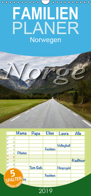 Norge – Familienplaner hoch (Wandkalender 2019 , 21 cm x 45 cm, hoch) von Rosin,  Dirk