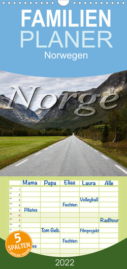 Familienplaner Norge (Wandkalender 2022 , 21 cm x 45 cm, hoch) von Rosin,  Dirk