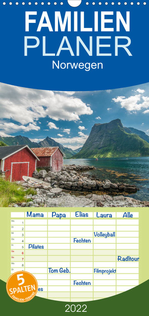 Familienplaner Norwegen (Wandkalender 2022 , 21 cm x 45 cm, hoch) von Burri,  Roman