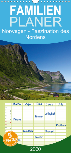 Norwegen – Faszination des Nordens – Familienplaner hoch (Wandkalender 2020 , 21 cm x 45 cm, hoch) von Ergler,  Anja