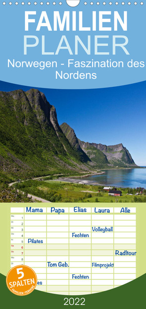 Norwegen – Faszination des Nordens – Familienplaner hoch (Wandkalender 2022 , 21 cm x 45 cm, hoch) von Ergler,  Anja