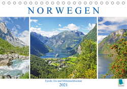 Norwegen: Fjorde, Wald und Mitternachtssonne (Tischkalender 2021 DIN A5 quer) von CALVENDO