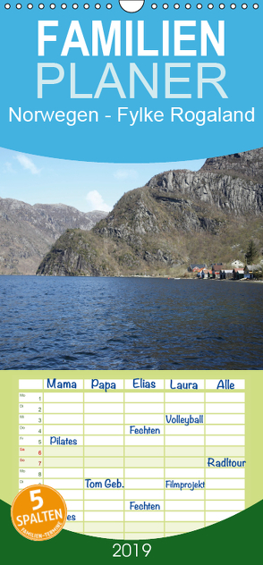 Norwegen – Fylke Rogaland – Familienplaner hoch (Wandkalender 2019 , 21 cm x 45 cm, hoch) von Kleverveer