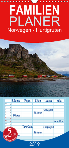 Norwegen – Hurtigruten – Familienplaner hoch (Wandkalender 2019 , 21 cm x 45 cm, hoch) von Enders,  Borg