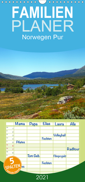 Norwegen PUR – Familienplaner hoch (Wandkalender 2021 , 21 cm x 45 cm, hoch) von Prescher,  Werner