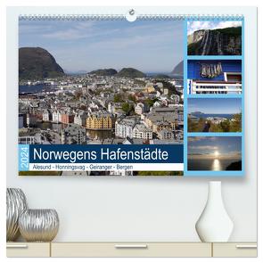Norwegens Hafenstädte – Alesund – Honningsvag – Geiranger – Bergen (hochwertiger Premium Wandkalender 2024 DIN A2 quer), Kunstdruck in Hochglanz von Gayde,  Frank