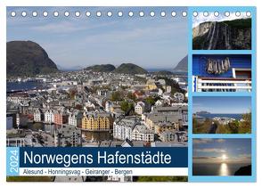 Norwegens Hafenstädte – Alesund – Honningsvag – Geiranger – Bergen (Tischkalender 2024 DIN A5 quer), CALVENDO Monatskalender von Gayde,  Frank