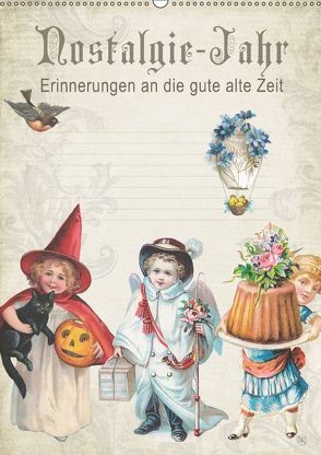 Nostalgie-Jahr, Motive aus alten Poesiealben (Wandkalender 2018 DIN A2 hoch) von bilwissedition.com Layout: Babette Reek,  Bilder: