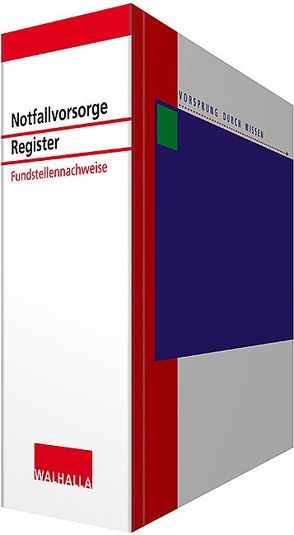 Notfallvorsorge Registerband von Walhalla Fachredaktion