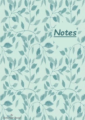 Notizbuch A5 liniert [Blue Leaves – Blaue Blätter] Softcover von Daily Paper Design | 80 Seiten | als Tagebuch, Bullet Journal, Notizheft | FSC-zertifiziert & aus nachhaltiger und umweltschonender Forstwirtschaft von Paper Design,  Daily