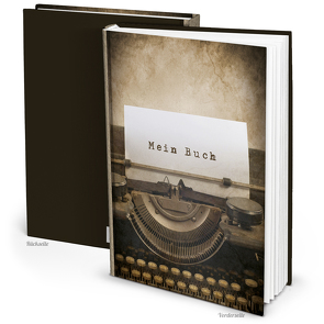 Notizbuch „Mein Buch“ Schreibmaschine braun vintage (Hardcover A4, Blankoseiten)