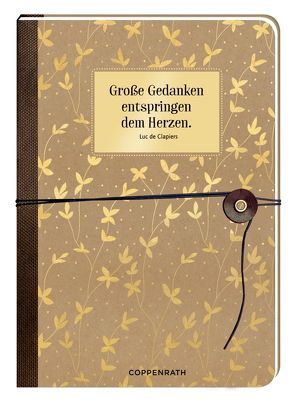 Notizbuch mit Wickelverschluss – Große Gedanken entspringen dem Herzen.