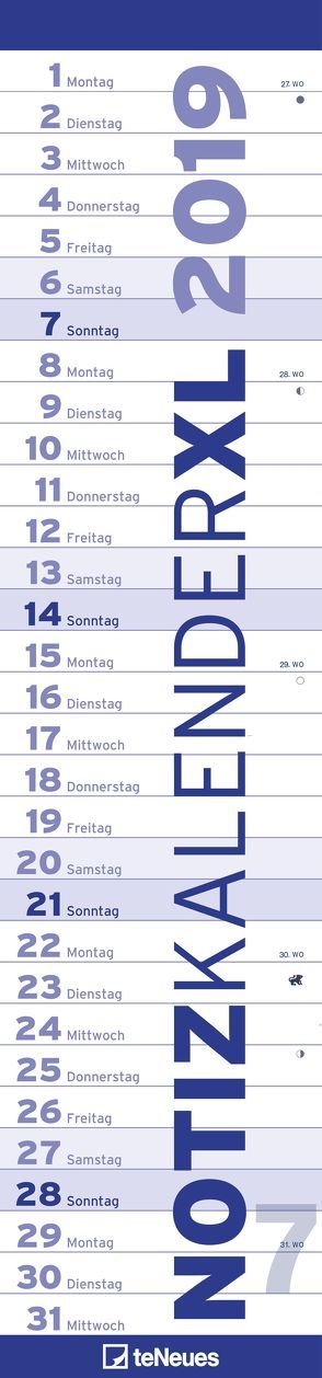 Notizkalender XL 2019