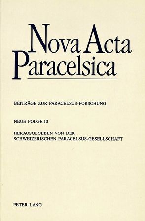 Nova Acta Paracelsica von Haas,  Alois M.