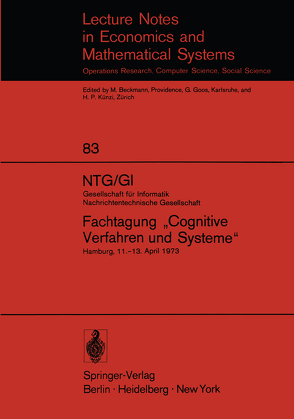 NTG/GI Gesellschaft für Informatik Nachrichtentechnische Gesellschaft. Fachtagung „Cognitive Verfahren und Systeme“ von Einsele,  Theodor, Giloi,  Wolfgang, Nagel,  Hans-Hellmut