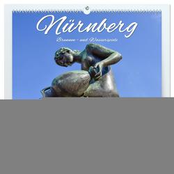 Nürnberg Brunnen – und Wasserspiele (hochwertiger Premium Wandkalender 2024 DIN A2 quer), Kunstdruck in Hochglanz von Hackstein,  Bettina