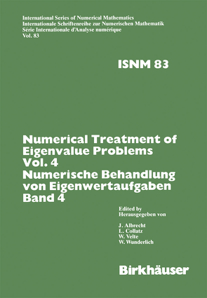 Numerical Treatment of Eigenvalue Problems Vol.4 / Numerische Behandlung von Eigenwertaufgaben Band 4 von Albrecht, Collatz