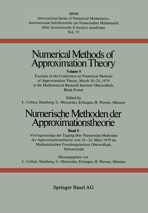 Numerische Methoden der Approximationstheorie / Numerical Methods of Approximation Theory von Collatz, MEINARDUS, Werner