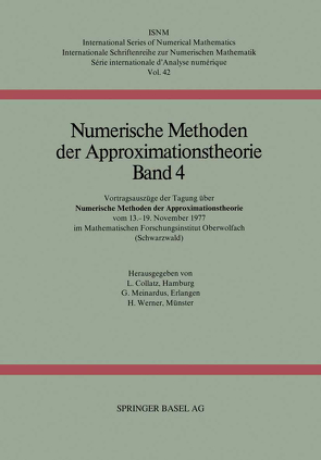 Numerische Methoden der Approximationstheorie von Collatz, MEINARDUS, Werner