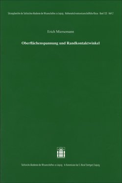 Oberflächenspannung und Randkontaktwinkel von Miersemann,  Erich