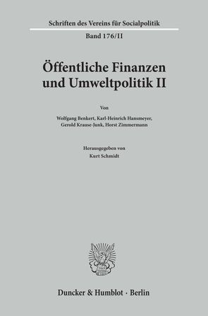 Öffentliche Finanzen und Umweltpolitik II. von Schmidt,  Kurt