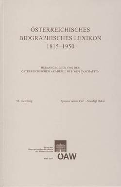 Österreichisches Biographisches Lexikon 1815-1950 / Österreichisches Biographisches Lexikon 1815-1950 59. Lieferung