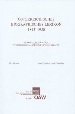 Österreichisches Biographisches Lexikon 1815-1950 / Österreichisches Biographisches Lexikon Lieferung 62