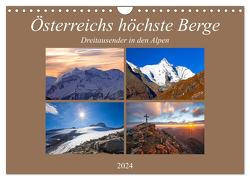 Österreichs höchste Berge (Wandkalender 2024 DIN A4 quer), CALVENDO Monatskalender von Kramer,  Christa