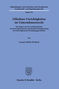 Offenbare Unrichtigkeiten im Unternehmensrecht. von Werbeck,  Lennart Merlin