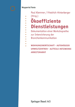 Ökoeffiziente Dienstleistungen von Hinterberger,  Friedrich, Klemmer,  Paul