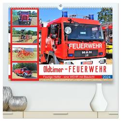 Oldtimer-FEUERWEHR (hochwertiger Premium Wandkalender 2024 DIN A2 quer), Kunstdruck in Hochglanz von Klünder,  Günther