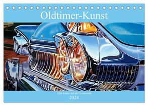 Oldtimer-Kunst – Alte Autos auf der Leinwand (Tischkalender 2024 DIN A5 quer), CALVENDO Monatskalender von von Loewis of Menar,  Henning