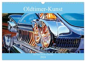 Oldtimer-Kunst – Alte Autos auf der Leinwand (Wandkalender 2024 DIN A3 quer), CALVENDO Monatskalender von von Loewis of Menar,  Henning