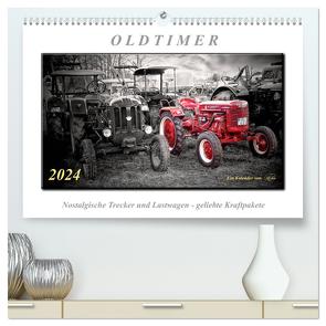 Oldtimer – nostalgische Trecker und Lastwagen (hochwertiger Premium Wandkalender 2024 DIN A2 quer), Kunstdruck in Hochglanz von Roder,  Peter