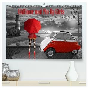 Oldtimer und Pin-Up Girls by Mausopardia (hochwertiger Premium Wandkalender 2024 DIN A2 quer), Kunstdruck in Hochglanz von Jüngling alias Mausopardia,  Monika