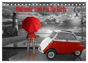 Oldtimer und Pin-Up Girls by Mausopardia (Tischkalender 2024 DIN A5 quer), CALVENDO Monatskalender von Jüngling alias Mausopardia,  Monika