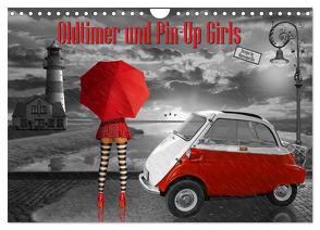Oldtimer und Pin-Up Girls by Mausopardia (Wandkalender 2024 DIN A4 quer), CALVENDO Monatskalender von Jüngling alias Mausopardia,  Monika