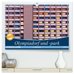 Olympiadorf und -park in München (hochwertiger Premium Wandkalender 2024 DIN A2 quer), Kunstdruck in Hochglanz von Schikore,  Martina