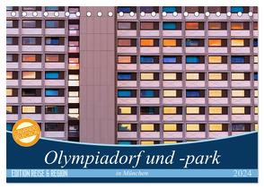 Olympiadorf und -park in München (Tischkalender 2024 DIN A5 quer), CALVENDO Monatskalender von Schikore,  Martina