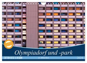 Olympiadorf und -park in München (Wandkalender 2024 DIN A4 quer), CALVENDO Monatskalender von Schikore,  Martina