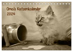 Oma’s Katzenkalender 2024 (Tischkalender 2024 DIN A5 quer), CALVENDO Monatskalender von Säume,  Sylvia