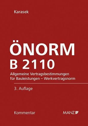 ÖNORM B 2110 von Karasek,  Georg
