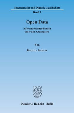 Open Data. von Lederer,  Beatrice