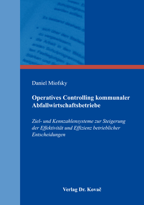 Operatives Controlling kommunaler Abfallwirtschaftsbetriebe von Miofsky,  Daniel
