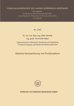 Optische Kennzeichnung von Druckpapieren von Schwab,  Otto
