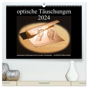 optische Täuschungen 2024 (hochwertiger Premium Wandkalender 2024 DIN A2 quer), Kunstdruck in Hochglanz von Wolfram Keller,  KEWO