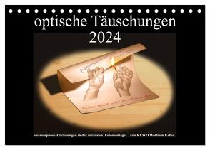 optische Täuschungen 2024 (Tischkalender 2024 DIN A5 quer), CALVENDO Monatskalender von Wolfram Keller,  KEWO