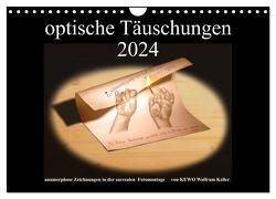 optische Täuschungen 2024 (Wandkalender 2024 DIN A4 quer), CALVENDO Monatskalender von Wolfram Keller,  KEWO
