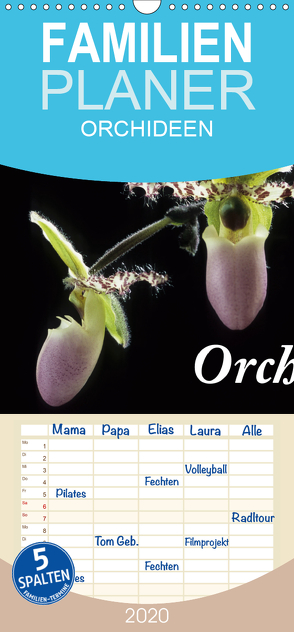 Orchideen 2020 – Familienplaner hoch (Wandkalender 2020 , 21 cm x 45 cm, hoch) von kleber©gagelart